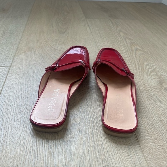 Prada Red Patent Leather Slip On Mules  6.5 - Picture 4 of 5